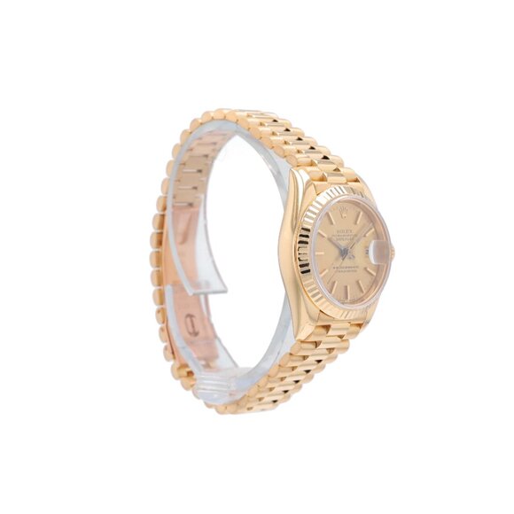 Rolex Datejust 69178 26mm Champagne Index Dial Fluted Bezel President Band - Picture 8 of 10